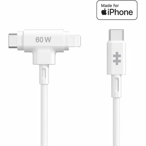 Hyper HyperJuice HJ4010WHGL 1.52 m Lightning/USB-C Data Transfer Cable - Cable for Notebook, Tablet, Phone, MacBook Air, H