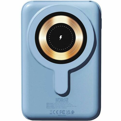 Urban Factory Magnee Power Bank - Allure Blue - For Smartphone - 10000 mAh - 15 W - 4.50 A, 3 A, 2.22 A, 1.67 A, 2 A, 1.50