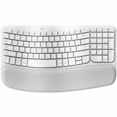 Logitech Wave Keys Keyboard - Wireless Connectivity - Bluetooth - 32.81 ft - USB Interface - ChromeOS, Windows 10, Windows