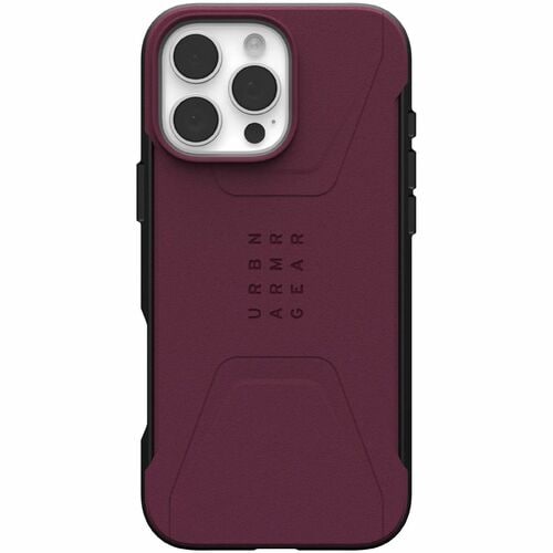 Urban Armor Gear Civilian Carrying Case Apple iPhone 16 Pro Max Smartphone - Bordeaux - Shock Absorbing, Impact Resistant,