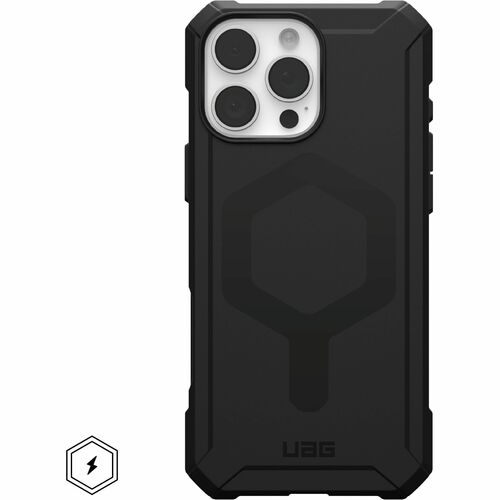 Urban Armor Gear Essential Armor Case for Apple iPhone 16 Pro Max Smartphone - Hexagonal pattern - Black - Shock Absorbing