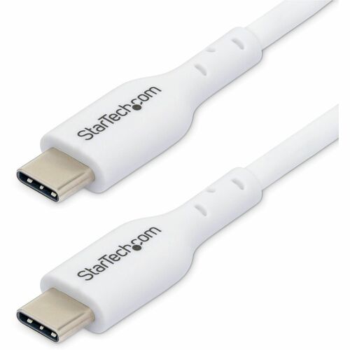 StarTech.com 10ft (3m) White USB-C Charging Cable, USB 2.0 Type-C Laptop Charger Cord, 60W Power Delivery, TPE Jacket, Dat