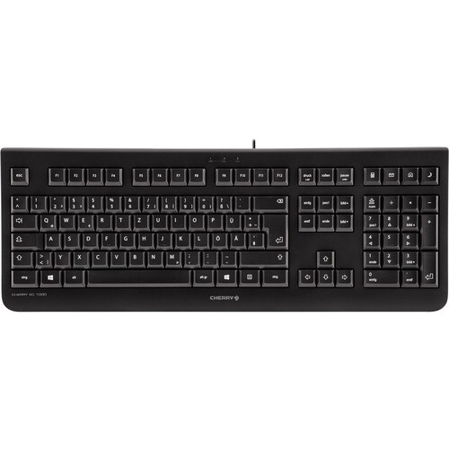 CHERRY KC 1000 Teclado - Cabo Conectividade - USB Interface - Preto - 109 Key(s) - Calculadora, E-mail, Navegador, Descans