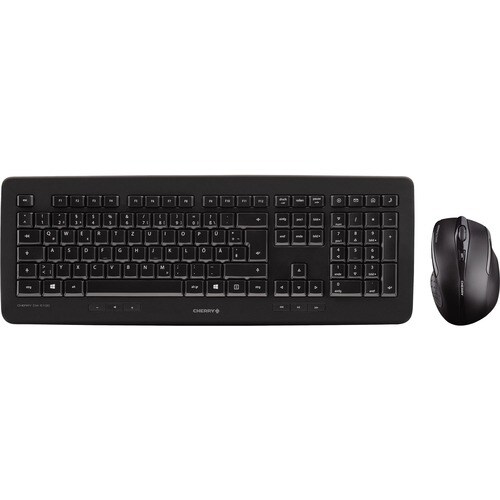 CHERRY DW 5100 Teclado e rato - Suíço - 1 - USB Sem fios RF - 105 Chave - Keyboard/Keypad Color: Preto - USB Sem fios RF -