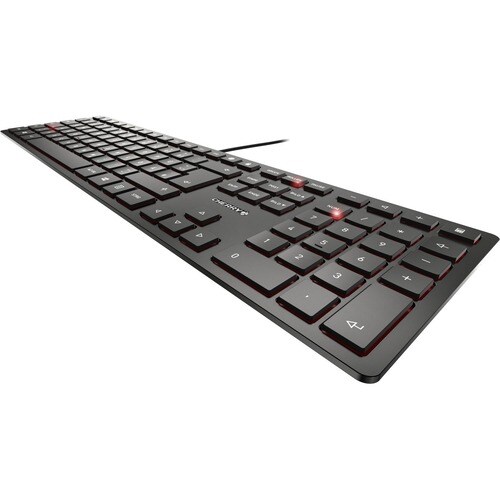 CHERRY KC 6000 SLIM Teclado - Cabo Conectividade - USB Interface - Francês - Preto - Multimedia Tecla(s) de acesso rápido