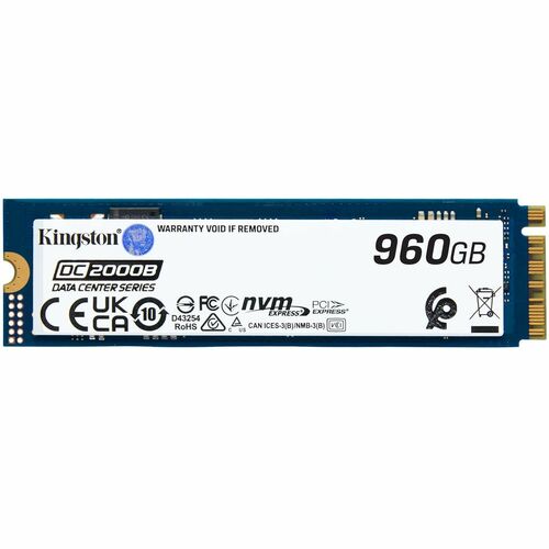 Kingston DC2000B 960 GB Solid State Drive - M.2 2280 Internal - PCI Express NVMe (PCI Express NVMe 4.0 x4) - Server, Data 