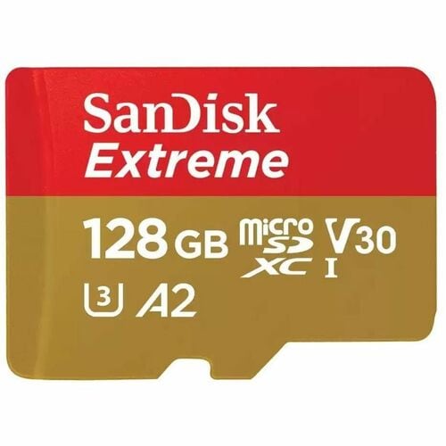 SanDisk Extreme 128 GB Class 10/UHS-I (U3) V30 microSDXC - 1 - 190 MB/s Read - 90 MB/s Write
