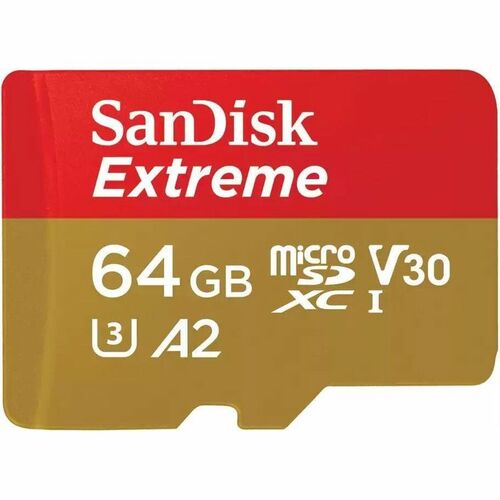 SanDisk Extreme 64 GB Class 10/UHS-I (U3) V30 microSDXC - 1 - 170 MB/s Read - 80 MB/s Write