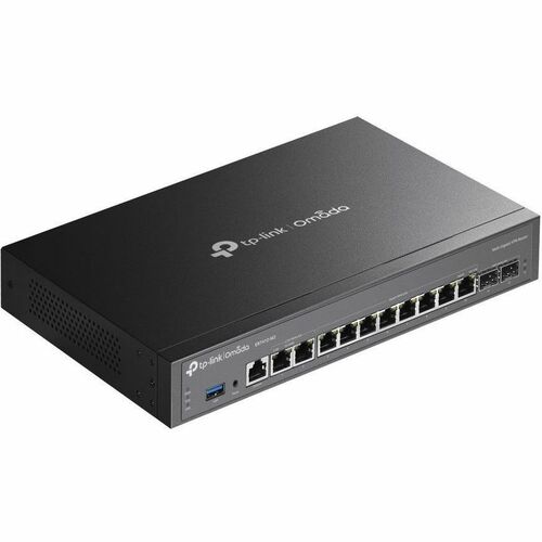 TP-Link Omada ER7412-M2 Router - 10 Ports - 10 WAN Port(s) - Management Port - 2 SFP (mini-GBIC) Slots - 1 GB - 2.5 Gigabi