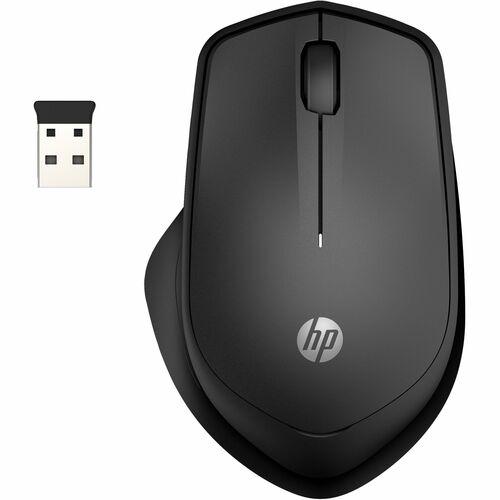 HP 285 Mouse - Radio Frequency - USB Type A - Optical - 3 Button(s) - Black - 1 - Wireless - 10 m - 2.40 GHz - 1200 dpi - 