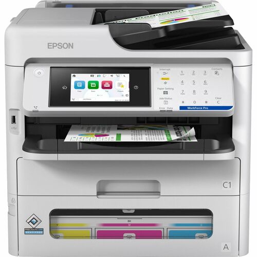 Epson WorkForce Pro EM-C800RDWF Wired & Wireless Inkjet Multifunction Printer - Colour - Copier/Fax/Printer/Scanner - 34 p