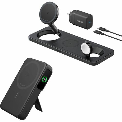 Anker MagGo 3 in 1 Wireless Charging Pad with Qi2 Black