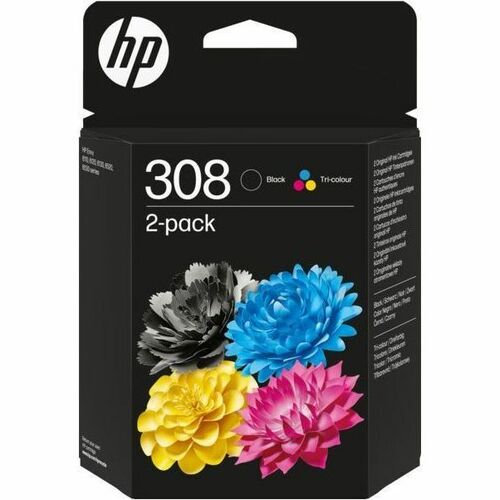 HP 308 Original Laser Ink Cartridge - Combo Pack - Black, Tri-colour - 2 Pack