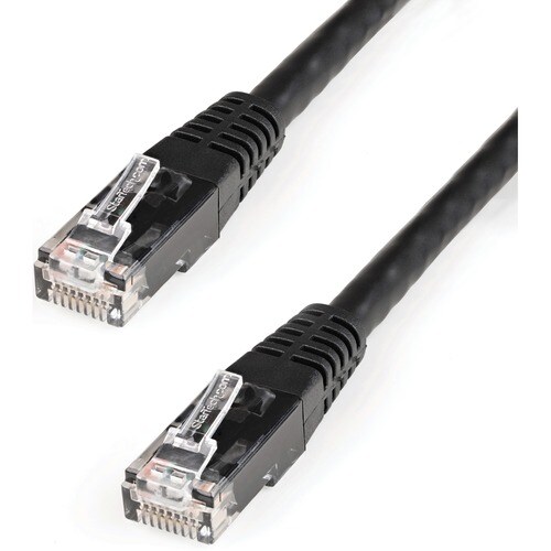 CAT6 PATCH CABLE WITH MOLDED RJ45 CONNECTORS - 10 FT. - BLACK