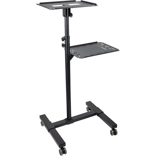 StarTech.com Projector Trolley - 2 Shelf - 20 kg Capacity - 4 Casters - Steel - 502.9 mm Length x 454.7 mm Width x 1463 mm