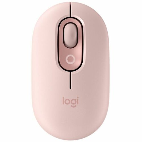 Logitech POP Mouse Mouse - Bluetooth - Optical - 4 Button(s) - Rose - Wireless - 10 m - 4000 dpi - Scroll Wheel - 1 x AA B