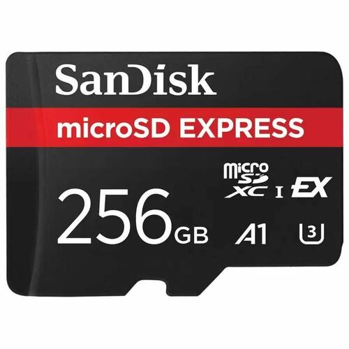 SanDisk Express. Kapazität: 256 GB, Flash Card Typ: MicroSDXC, Interner Speichertyp: UHS-I, Lesegeschwindigkeit: 880 MB/s,