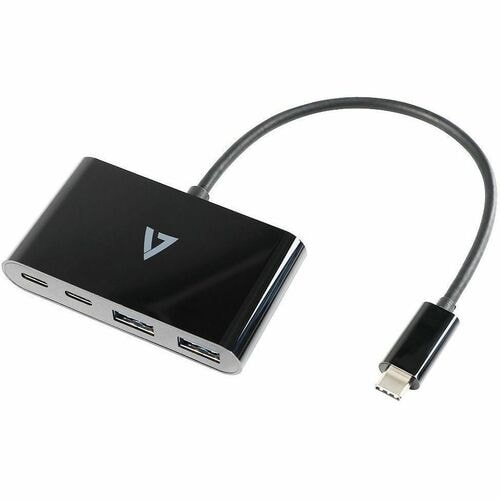 V7 V7UC2A2CHUB-BLK USB Hub - USB Type C - 5 GB/s - Smartphone, Notebook - Black - V7 USB-C Multiport Hub ( 4 in 1 ) USB Bu