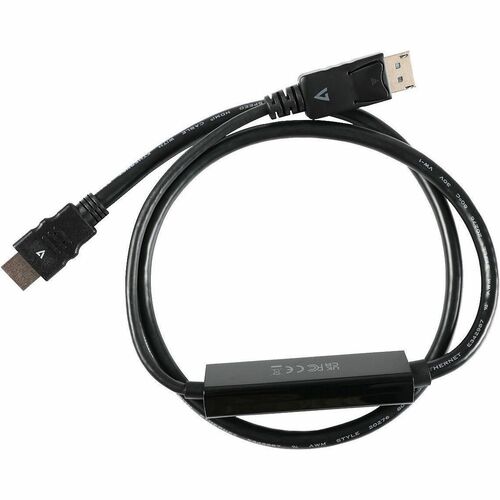 V7 V7DP14HDMI21-1M-BLK 1.01 m DisplayPort/HDMI Cabo A/V - Cable for Dispositivo áudio/vídeo, Computador, Monitor, Projetor