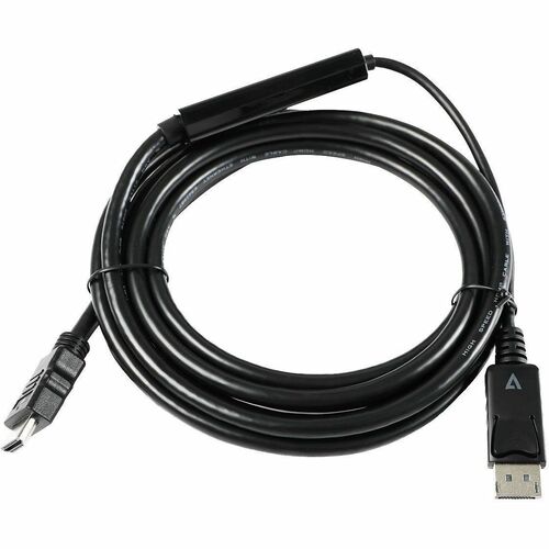 V7 V7DP14HDMI21-3M-BLK 3.05 m DisplayPort/HDMI Cabo A/V - Cable for Dispositivo áudio/vídeo, Computador, Monitor, Projetor