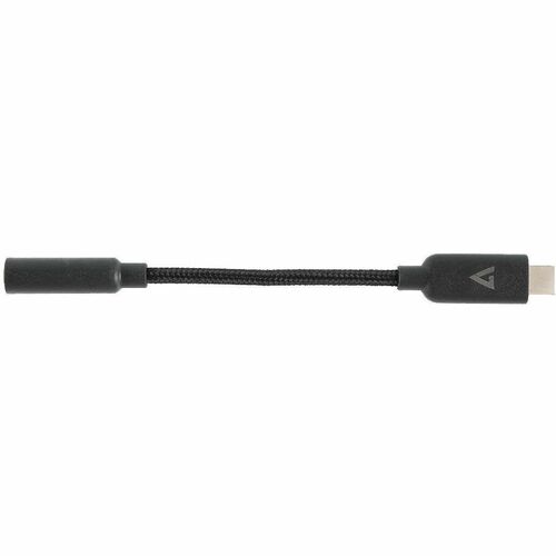 V7 V7UCAUDIO-BLK Mini-phone/USB-C Audio Cable - Cable for Headphone, Headset, Speaker, Audio Device, USB Device - First En