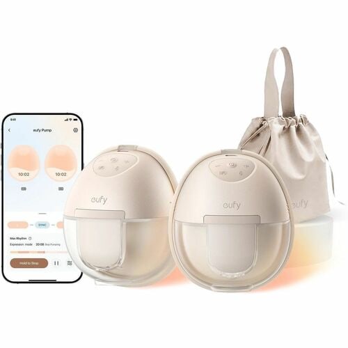 Eufy Wearable Breast Pump S1 - 5.07 fl oz - Beige - Silicone - Comfortable, Quiet Operation, Lightweight, Leak Proof, Heat