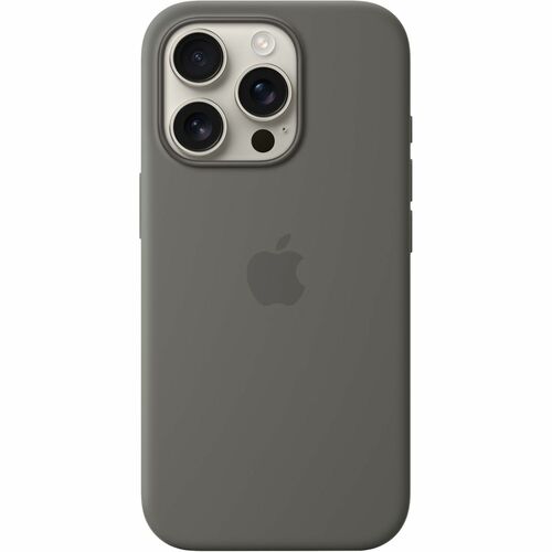 Apple iPhone 16 Pro Silicone Case with MagSafe - Stone Grey - For Apple iPhone 16 Pro Smartphone - Stone Gray - Silky, Sof