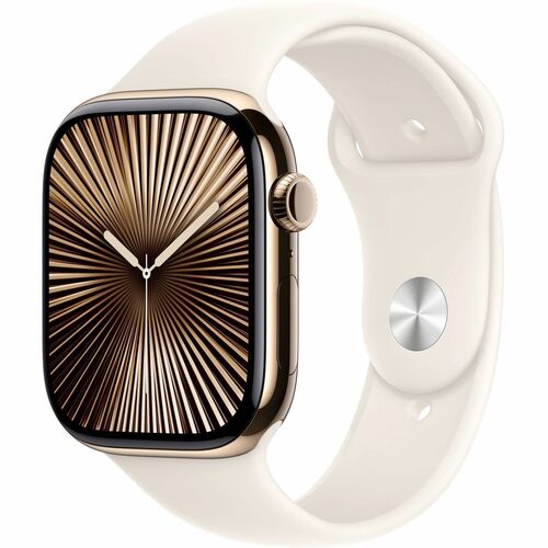 Apple Watch Series 10 Smart Watch - 42 mm Case Height - 36 mm Case Width - Doré Case Color - Starlight Band Color - Foncti