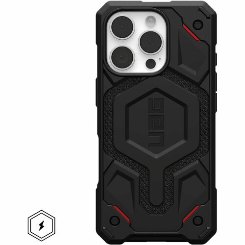 Urban Armor Gear Monarch Pro Case for Apple iPhone 16 Pro Smartphone - Hexagonal Pattern - Kevlar Black - Drop Resistant, 
