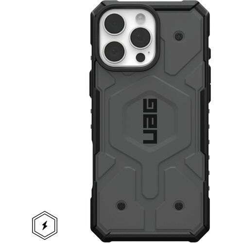 Urban Armor Gear Pathfinder Rugged Case for Apple iPhone 16 Pro Max Smartphone - Hex Pattern - Silver - Impact Resistant, 