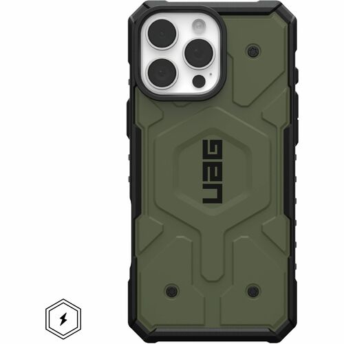 Urban Armor Gear Pathfinder Rugged Case for Apple iPhone 16 Pro Max Smartphone - Hex Pattern - Olive Drab - Impact Resista