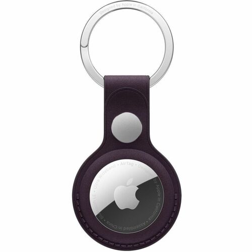 Apple AirTag Bestandsverfolgung-Etikettenschieber - Edelstahl, Feingewebt, Micro-Twill - Blackberry - Durable, Schlüsselring