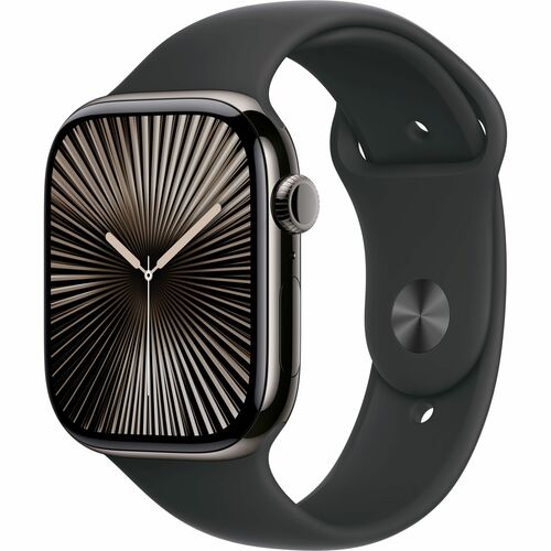 Apple Watch Series 10 Smartwatch - 46 mm Case Height - 36 mm Case Width - Schiefer Case Color - Schwarz Band Color - Titan