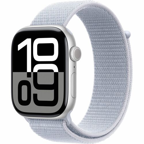 Apple Watch Series 10 Smartwatch - 46 mm Case Height - 39 mm Case Width - Silber Case Color - Blue Cloud Band Color - Alum