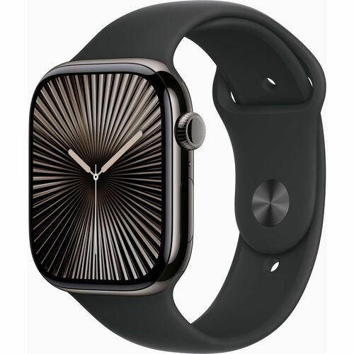 Apple Watch Series 10 Smartwatch - 46 mm Case Height - 36 mm Case Width - Schiefer Case Color - Schwarz Band Color - Titan