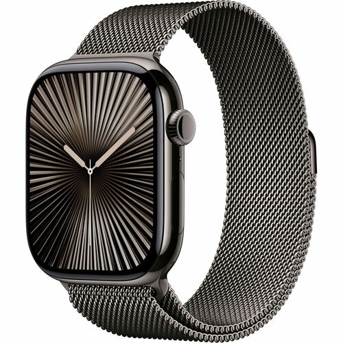 Apple Watch Series 10 Smart Watch - 46 mm Case Height - 39 mm Case Width - Slate Case Color - Slate Band Color - Titanium 
