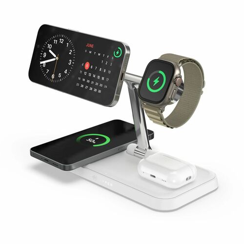 Targus HyperJuice HJ3004WHGL Induktionsladegerät - Weiß - für Qi2-fähiges Gerät, iPhone, AirPod, Smartwatch, Android-Gerät