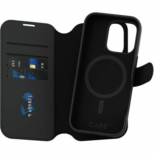 CARE Tango Carrying Case (Wallet) Apple iPhone 16 Pro Smartphone - Black - RFID Resistant, Drop Resistant, Shock Resistant