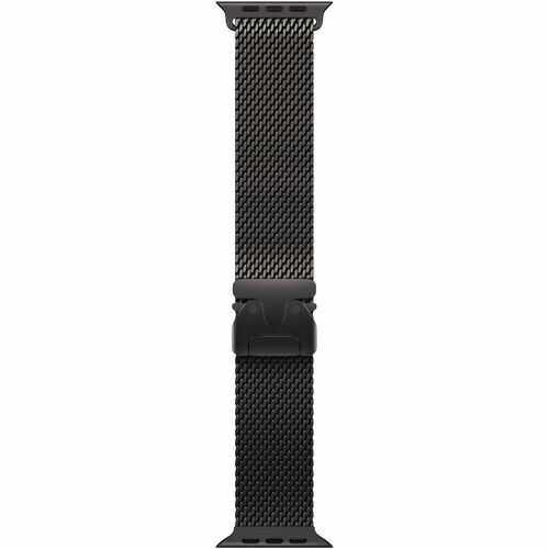 Apple Adjustable Smartwatch Band - 1 - Milanese Design - Medium (M) - Loop Attachment - Black - Titanium, Mesh