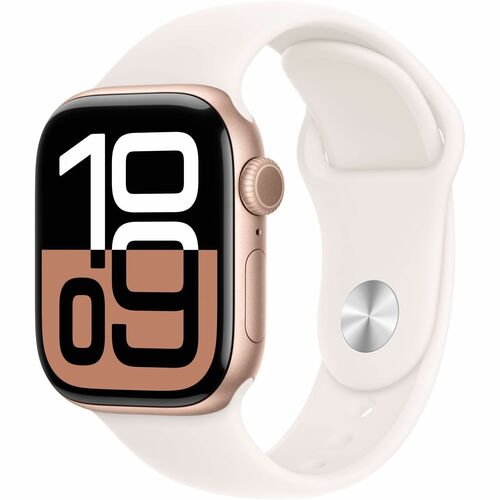 Apple Watch Series 10 Smart Watch - 42 mm Case Height - 36 mm Case Width - Rose Gold Case Color - Light Blush Band Color -