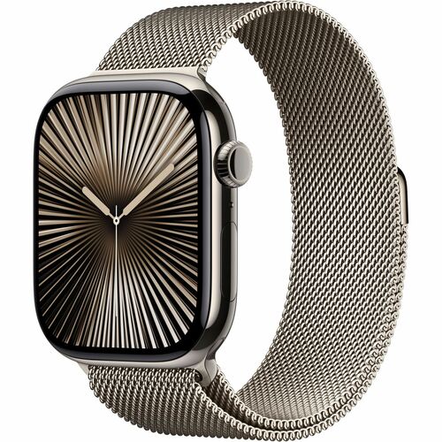Apple Watch Series 10 Smart Watch - 46 mm Case Height - 39 mm Case Width - Natural Case Color - Titanium Case Material - W
