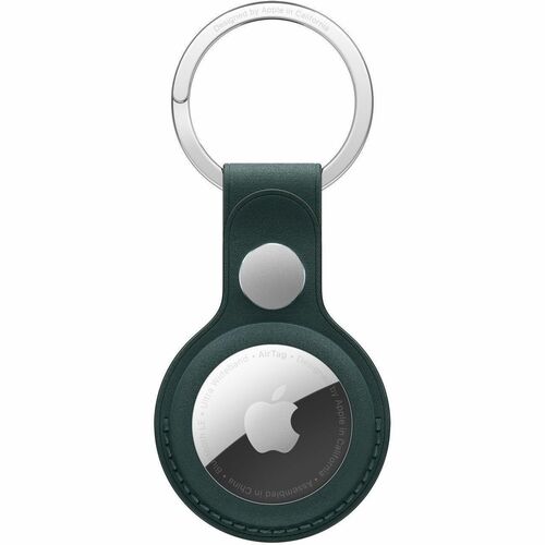Apple AirTag Asset Tracking Tag Holder - Micro Twill, Stainless Steel - Dark Green - Key Ring