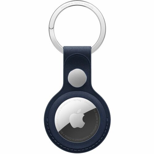 Apple AirTag Asset Tracking Tag Holder - Micro Twill, Stainless Steel - Deep Blue - Key Ring