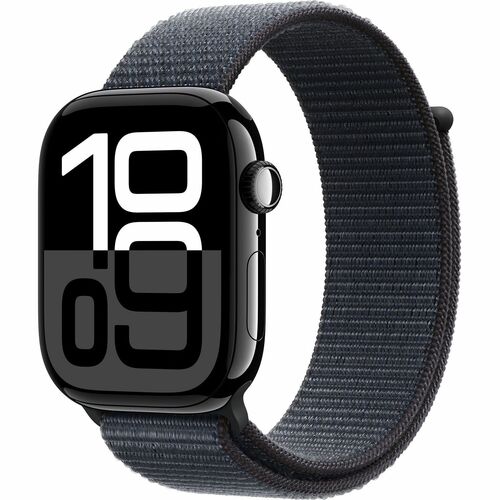 Apple Watch Series 10 Smart Watch - 42 mm Case Height - 36 mm Case Width - Jet Black Case Color - Ink Band Color - Alumini