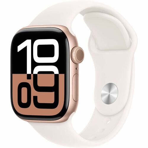 Apple Watch Series 10 Smart Watch - 42 mm Case Height - 36 mm Case Width - Rose Gold Case Color - Light Blush Band Color -