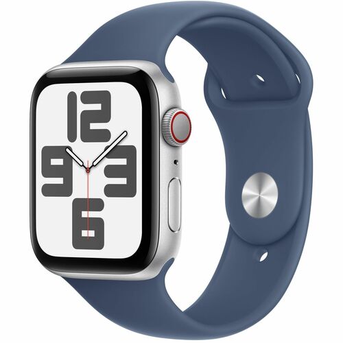 Apple Watch SE Smart Watch - 44 mm Case Height - 38 mm Case Width - Silver Case Color - Denim Band Color - Aluminium Case 