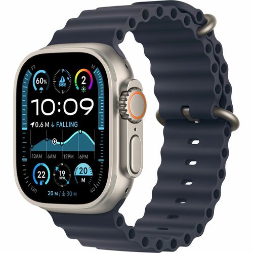 Apple Watch Ultra 2 Smartwatch - 49 mm Case Height - 44 mm Case Width - Natürlich Case Color - Navy Ocean Band Color - Gla