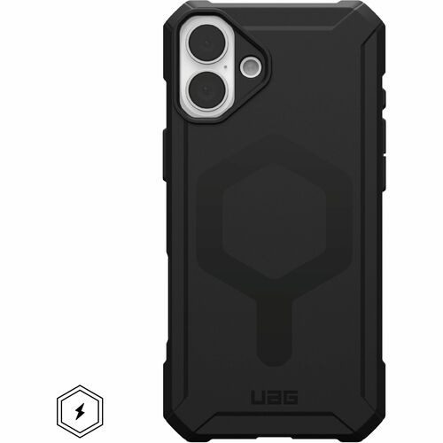 Urban Armor Gear Essential Armor iPhone 16 Plus Case - Black - For Apple iPhone 16 Plus Smartphone - Hex Pattern - Black -