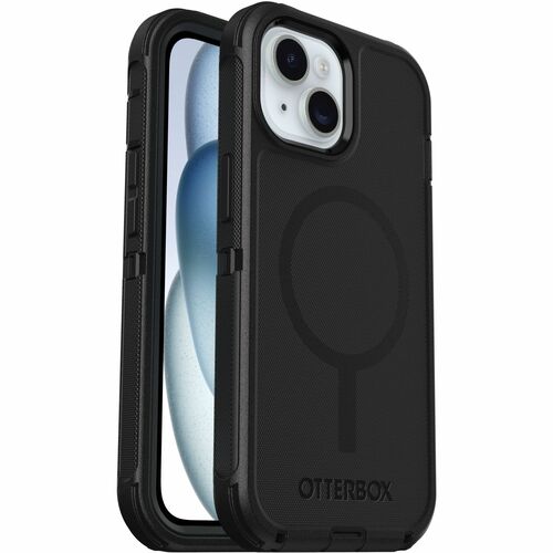 OtterBox Defender Case for Apple iPhone 15, iPhone 14, iPhone 13 Smartphone - Texture Grip - Black - Damage Resistant, Dro