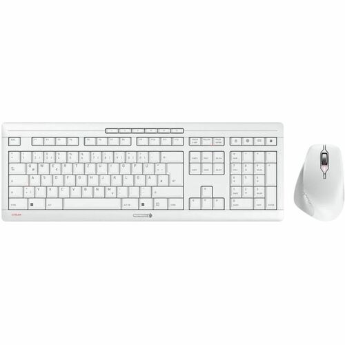 CHERRY STREAM DESKTOP COMFORT Tastatur & Maus - Deutsch - Tastatur, Kabellos, Funk 2,40 GHz USB Typ-A, SX, Weiß, Grau - Ma